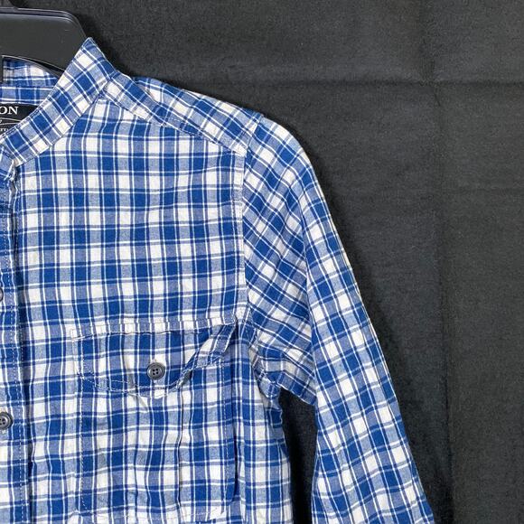 C.C Filson Mens Shirt Blue White Plaid Long Sleeve Button Down 100% Cotton XS - Picture 5 of 13